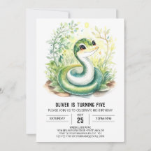 Invitación a cumpleaños de serpiente
