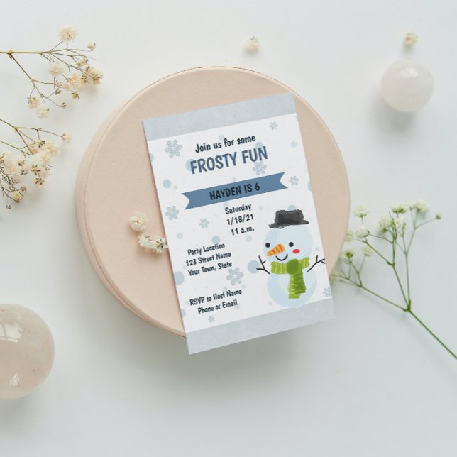 Invitación a cumpleaños de Snowman (Subido por el creador)