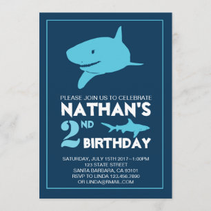 Invitación a cumpleaños de tiburón para niño