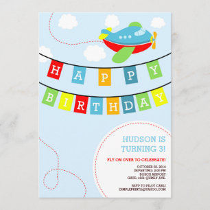 Invitación a cumpleaños del avión