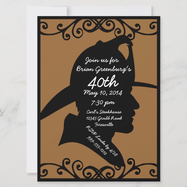 Invitación a cumpleaños del bombero (Anverso)