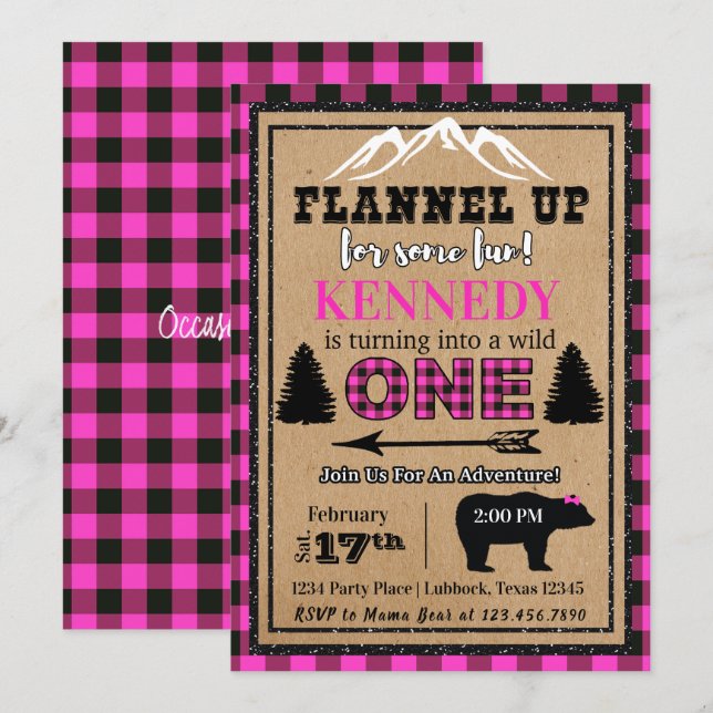 Invitación a cumpleaños del Chica de Búfalo Negro  (Anverso / Reverso)