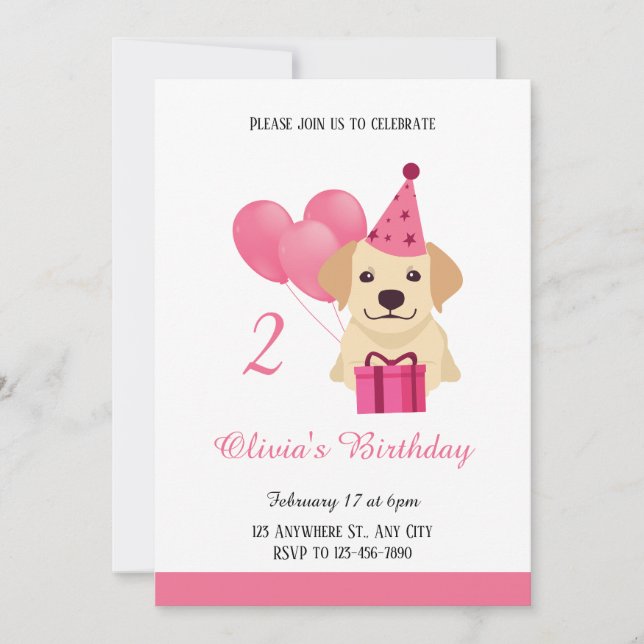 Invitación a cumpleaños del Chica de recuperación  (Anverso)