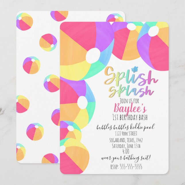 Invitación a cumpleaños del Fiesta del grupo (Anverso / Reverso)