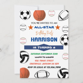 Invitación a cumpleaños deportivos, - Béisbol