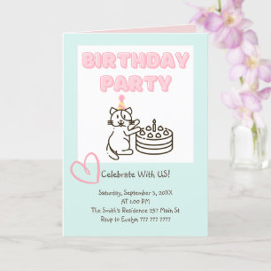 Invitación a cumpleaños divertida y corta de Cat&C