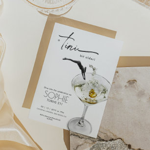 Invitación a cumpleaños Martini, un poco mayor de 
