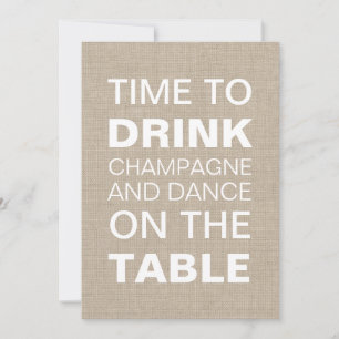 Invitación a cumpleaños número 21 de Burlap