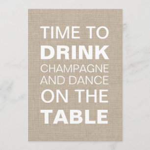 Invitación a cumpleaños número 21 de Burlap