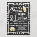 Invitación a cumpleaños número 21| Saludos y cerve<br><div class="desc">Quisquillas y cervezas Invitación a la barbacoa por cumpleaños</div>