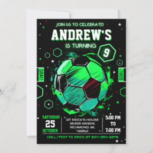 Invitación a cumpleaños personal de fútbol