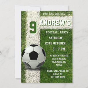 Invitación a cumpleaños personal de fútbol