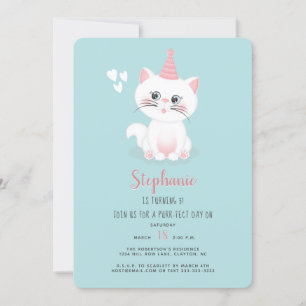 Invitación a cumpleaños por día perfecto para gato