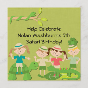 Invitación a cumpleaños Safari para niños personal