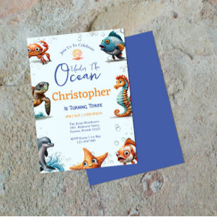Invitación a cumpleaños subacuático