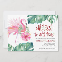 Invitación a cumpleaños tropical por 60°