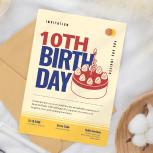 Invitación a cumplir 10 años de Retro Bold