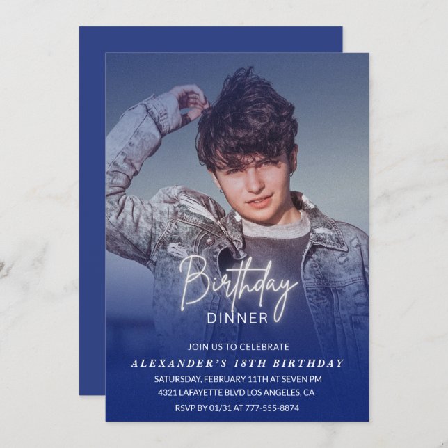Invitación a cumplir 18 años Fotómeno de cumpleaño (Anverso / Reverso)