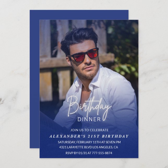 Invitación a cumplir 21 años Fotómeno de cumpleaño (Anverso / Reverso)