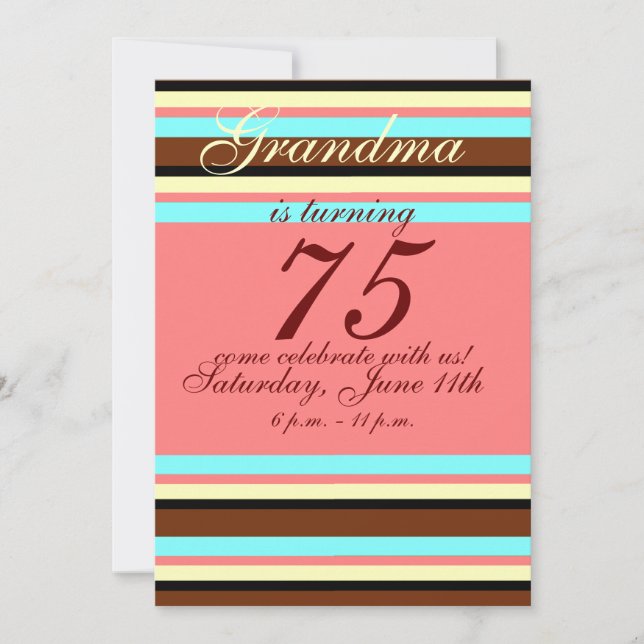 Invitación a cumplir 75 años (Anverso)