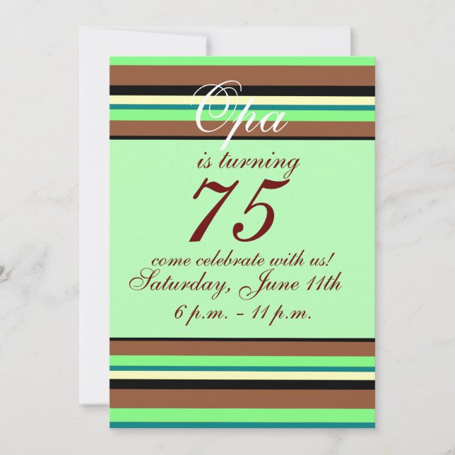 Invitación a cumplir 75 años (Anverso)