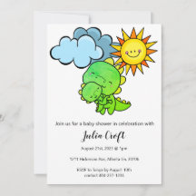 Invitación a curar de Baby Shower sobre los dinosa