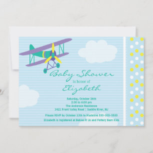 Invitación a Cute Airplane Boy Baby Shower
