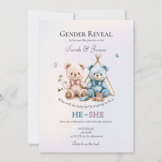 Invitación A Cute Gender Reveal Party Invitation