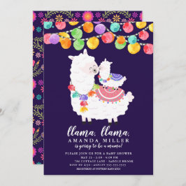 Invitación a Cute Llama Mama en Baby Shower
