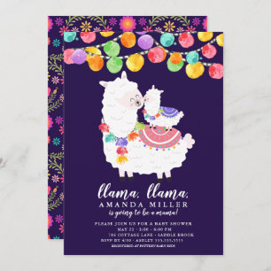 Invitación a Cute Llama Mama en Baby Shower