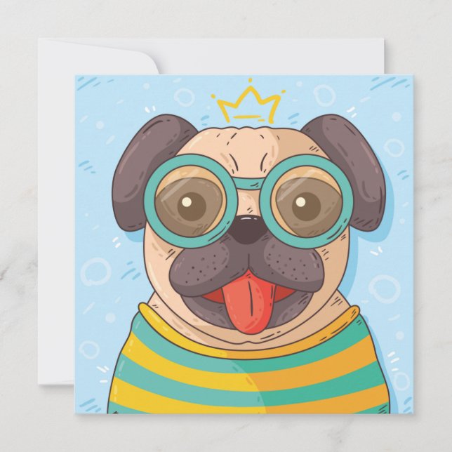 Invitación a Cute Pug (Anverso)