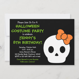 Invitación a Cute SkullHalloween