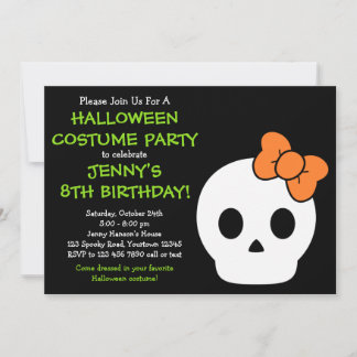 Invitación a Cute SkullHalloween