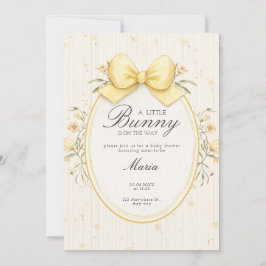 Invitación A cute Watercolor Coquette Yellow Bow Baby Shower