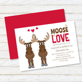 Invitación a Cute Whimsical Moose Aniversario