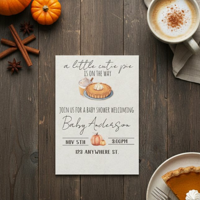 Invitación A cutie pie is on the way. Baby shower invitation (Subido por el creador)