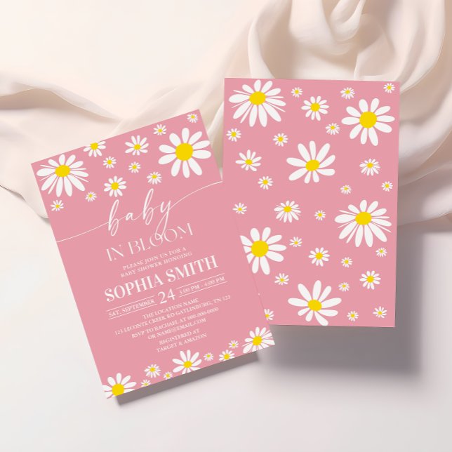 Invitación a Daisy Baby Shower de Chica bebé en fl (Subido por el creador)