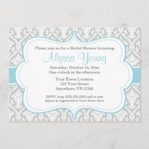Invitación a Damasco Azul gris