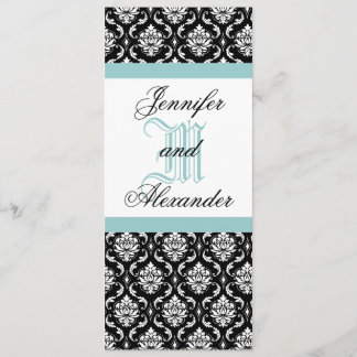 invitación a Damasco de Boda de Monograma Lue