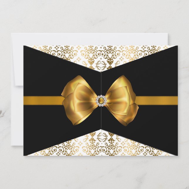 Invitación a damasco doblado [Oro] (Anverso)