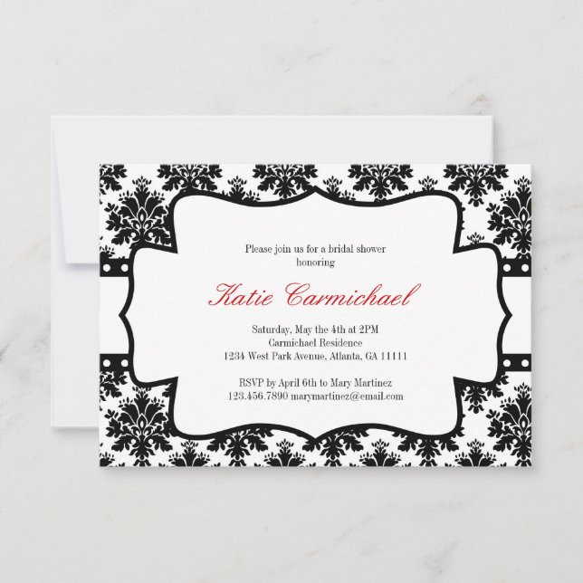 Invitación a Damasco en blanco y negro (Anverso)