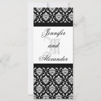 Invitación a Damasco en blanco y negro de monogram