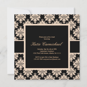Invitación a Damasco en negro y marfil