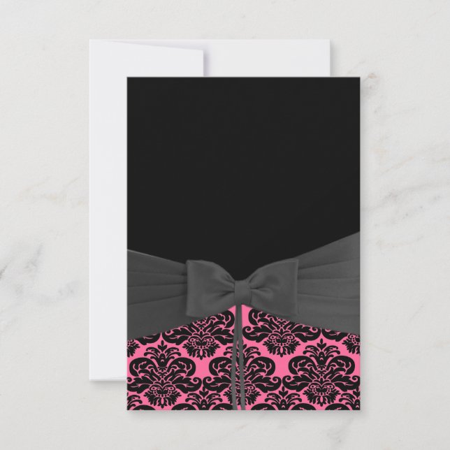 Invitación a DAMASK PINK & BLACK (Anverso)