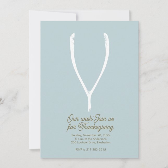 Invitación a dar Acción de Gracias a Wishbone (Anverso)