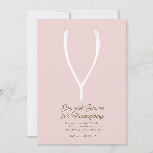 Invitación a dar Acción de Gracias a Wishbone (Anverso)
