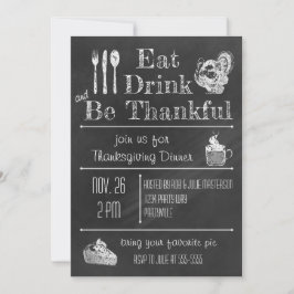 Invitación a dar gracias a Fun Chalkboard