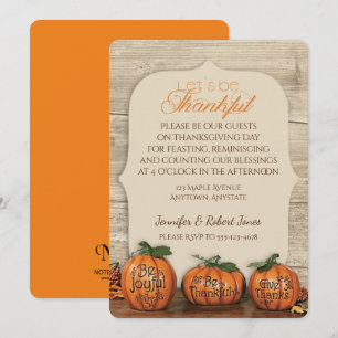 Invitación a dar gracias al trío de calabaza