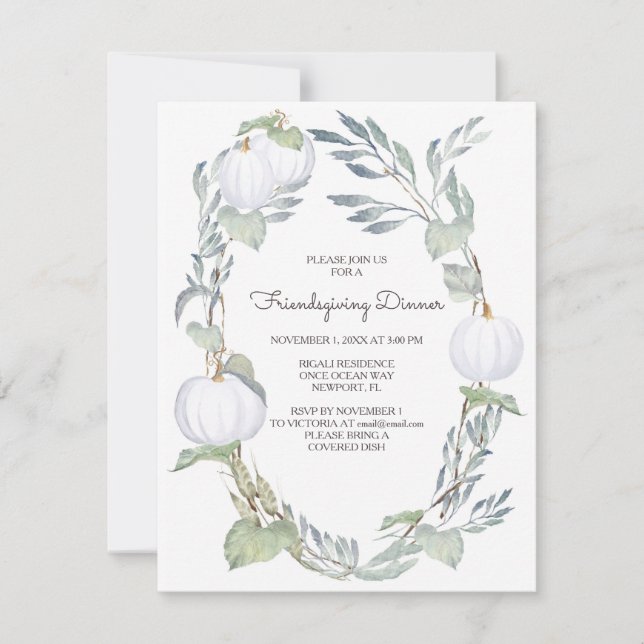 Invitación a dar un PUMPKIN BLANCO (Anverso)