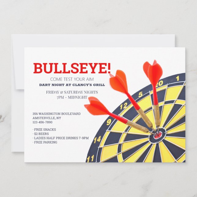 Invitación a Dart Board (Anverso)